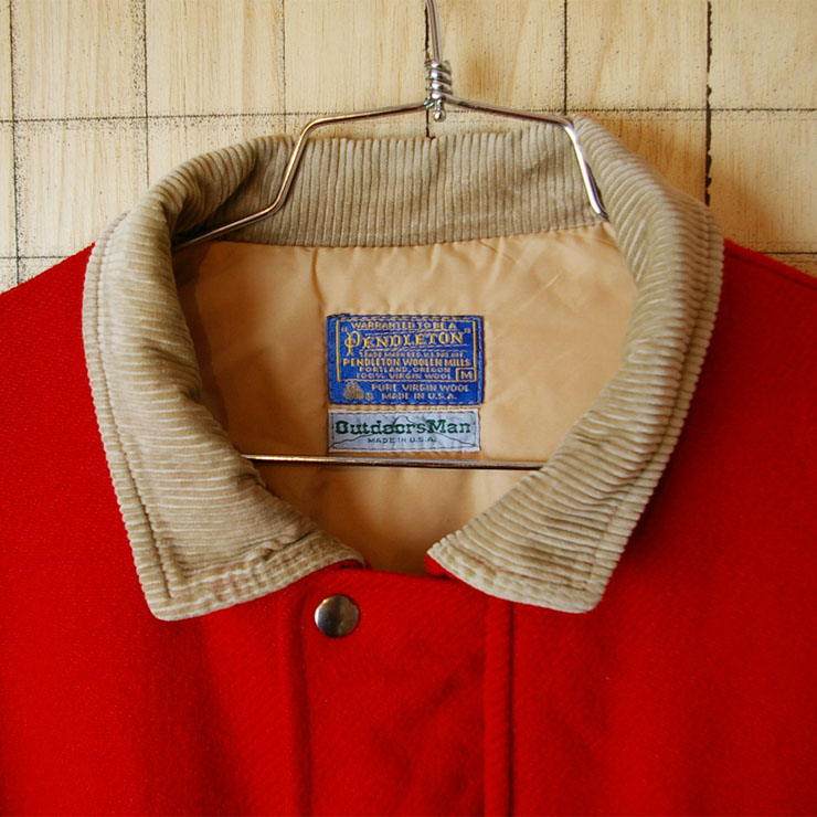 PENDLETON OutdoorsMan】USA製70sビンテージ古着レッド(赤