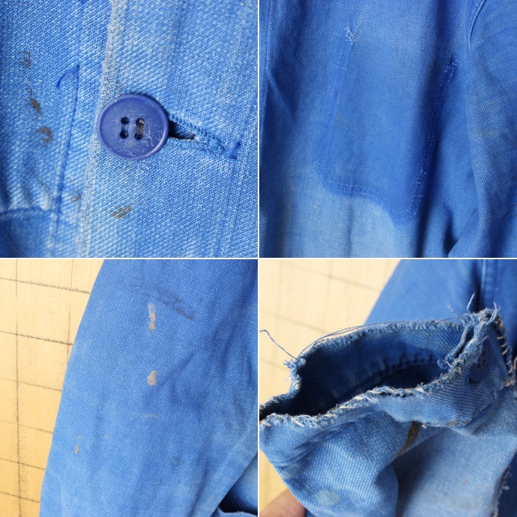 60s 70s EURO コットン ワーク ジャケット カバーオール メンズM相当