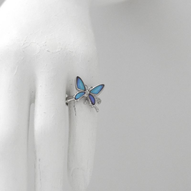ゼフィリティスモルフォ 蝶の翅 シルバー 925 リング 指輪 【Psyche