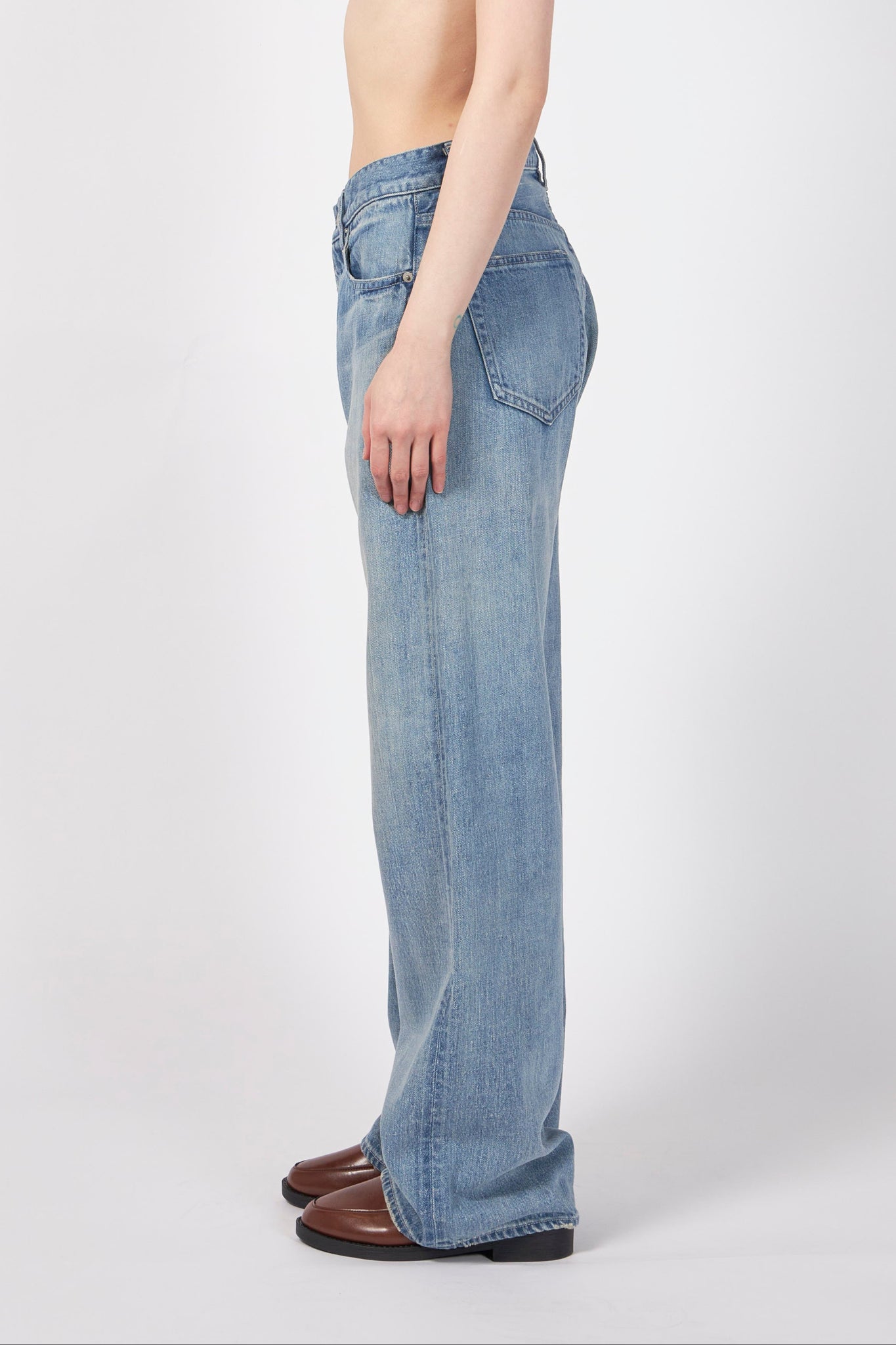 SELVEDGE FADED LIGHT DENIM PANTS – ATELIERMO