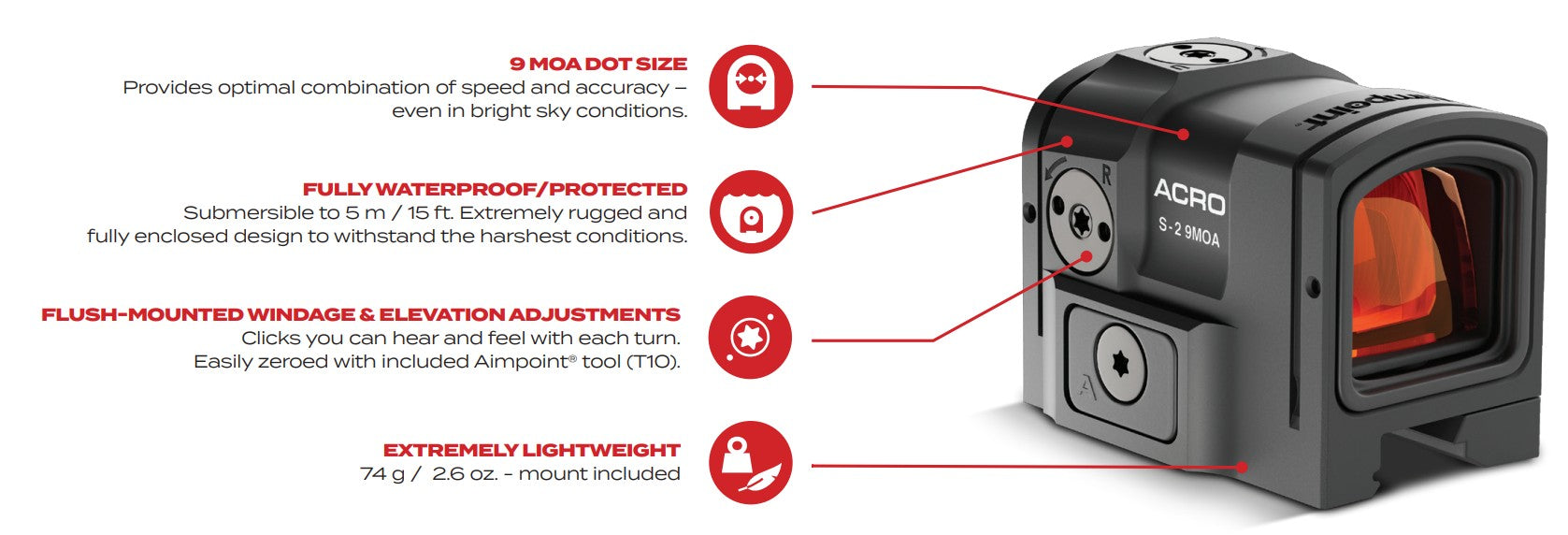 Aimpoint Acro S-2 | Fast Acquisition for Bird & Small Game Hunting