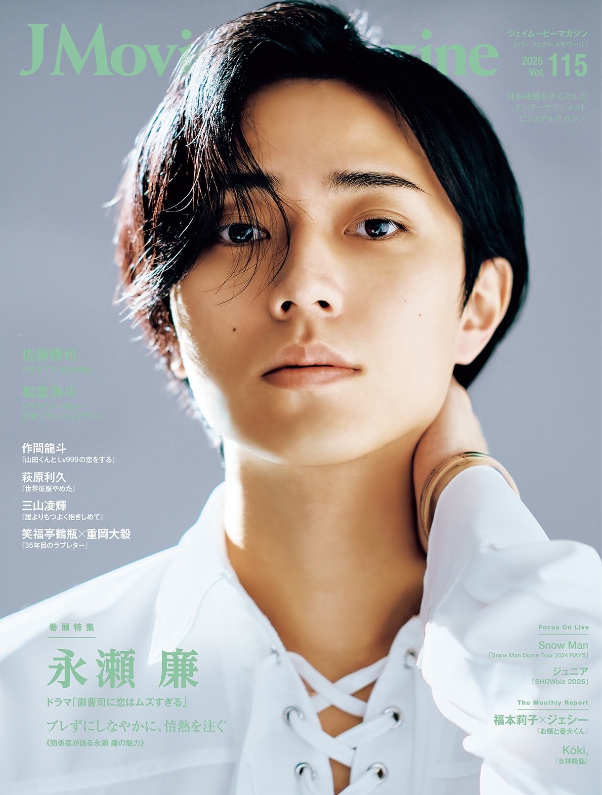 J Movie Magazine Vol.115【表紙：永瀬 廉 ドラマ「御曹司に恋はムズ