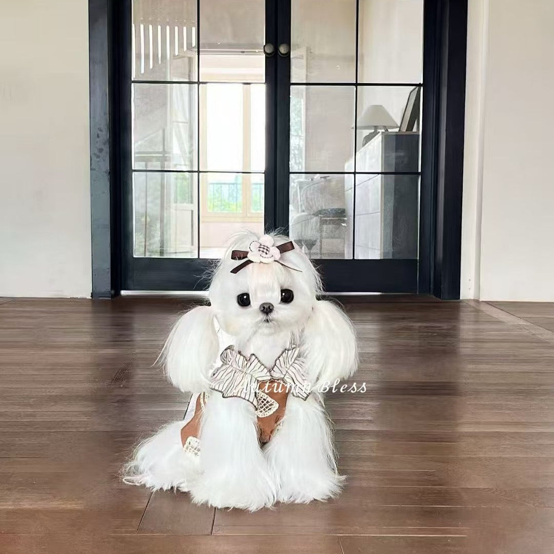 刺繍レース＆デニムフリルスリーブワンピース（初秋コレクション