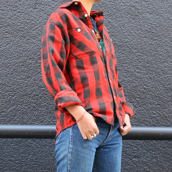 ヘビーフランネル長袖ワークネルシャツ［Lady's］ / CAMCO