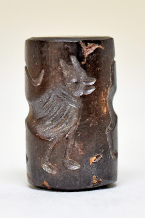 2405】へマタイト シリンダーシール円筒型印章8,とんぼ玉,アンティーク