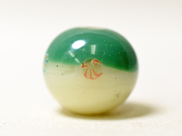 2602】江戸とんぼ玉 4つの花模様の2色中大玉18,とんぼ玉,アンティーク
