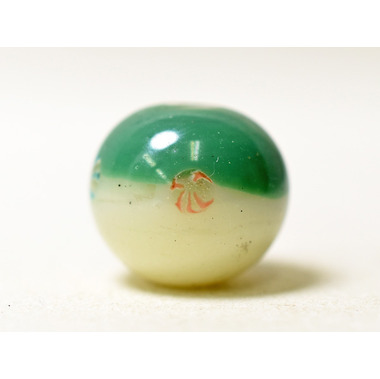 2602】江戸とんぼ玉 4つの花模様の2色中大玉18,とんぼ玉,アンティーク