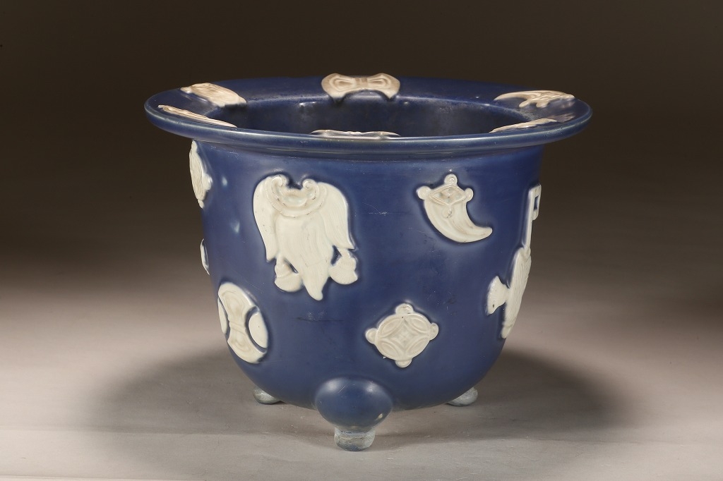 尾張焼瑠璃釉貼花紋丸 | 雨竹亭オンラインショップ