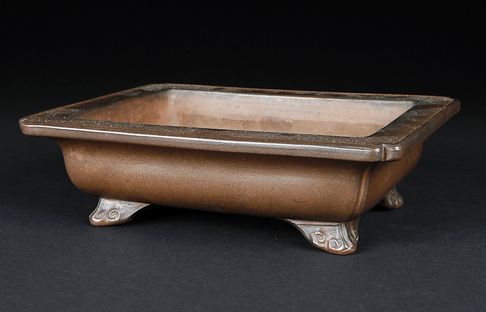 紫泥外縁雲足長方鉢〔振新厰製〕 | 盆栽、盆栽書籍、盆栽鉢の通販