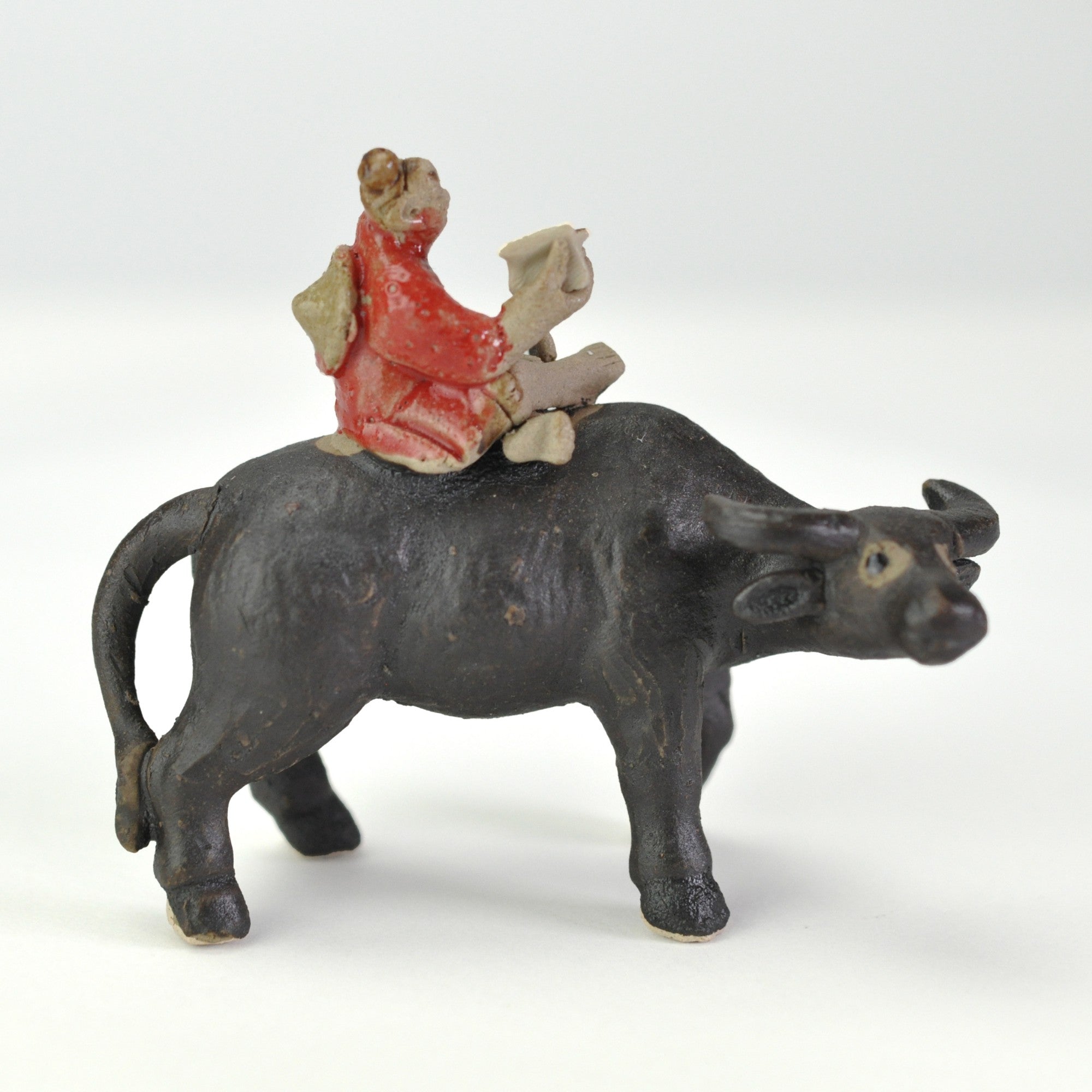 陶器の置物 フィギュア 牛にのる少年の販売｜盆栽妙 – 盆栽妙 本店