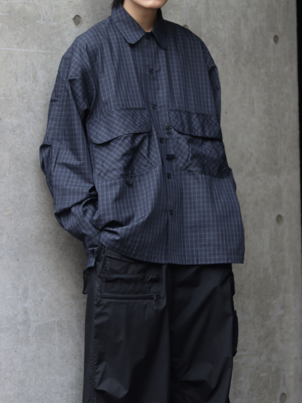 DAIWA PIER39 TECH SPORTS OPEN COLLAR SHIRT L/S PLAID - BOOMERANG