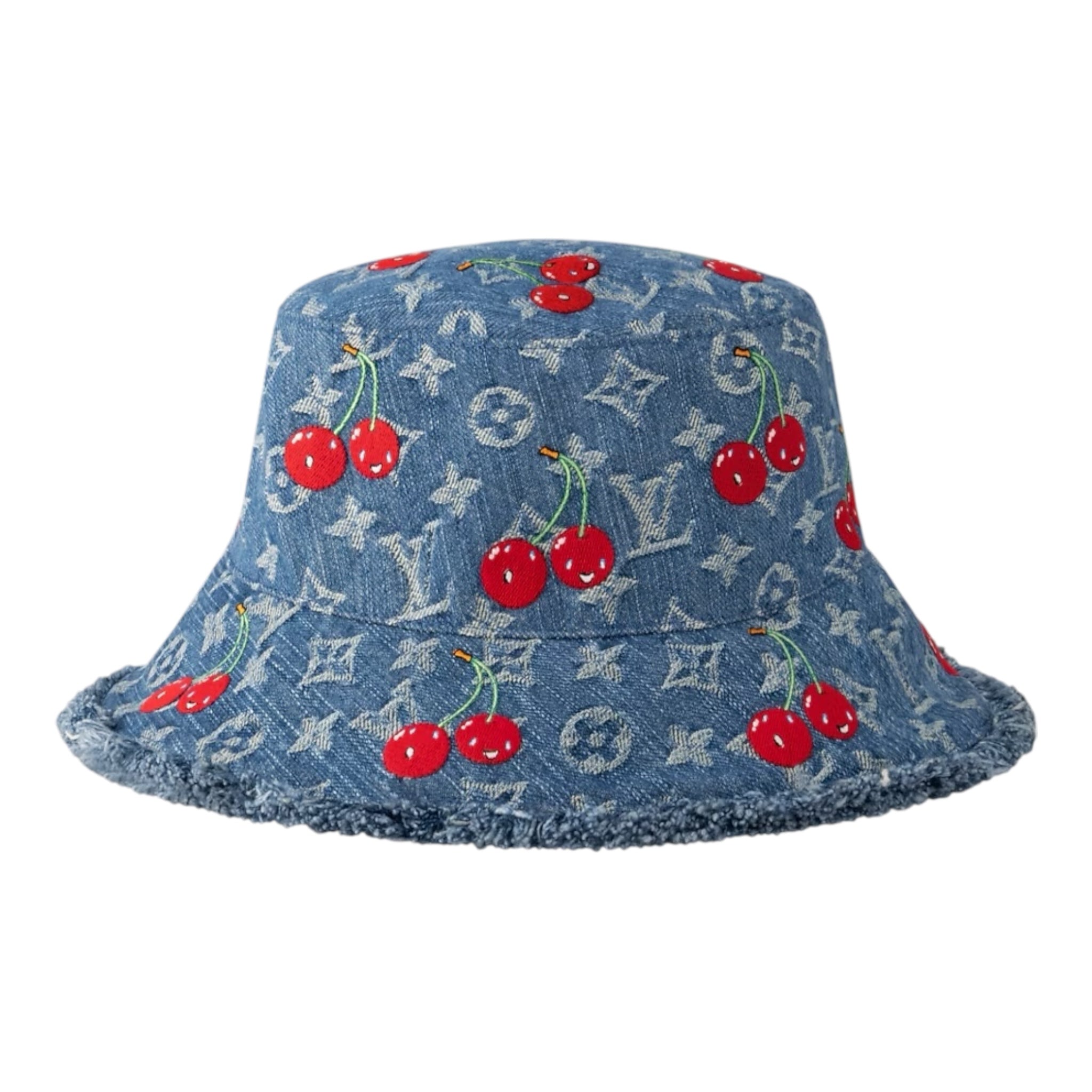 Louis Vuitton x Takashi Murakami Denim Cerise Bucket Hat