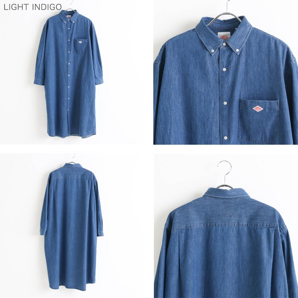 DANTON ダントン デニム ダンガリー ボタンダウン シャツ ドレス｜BORN