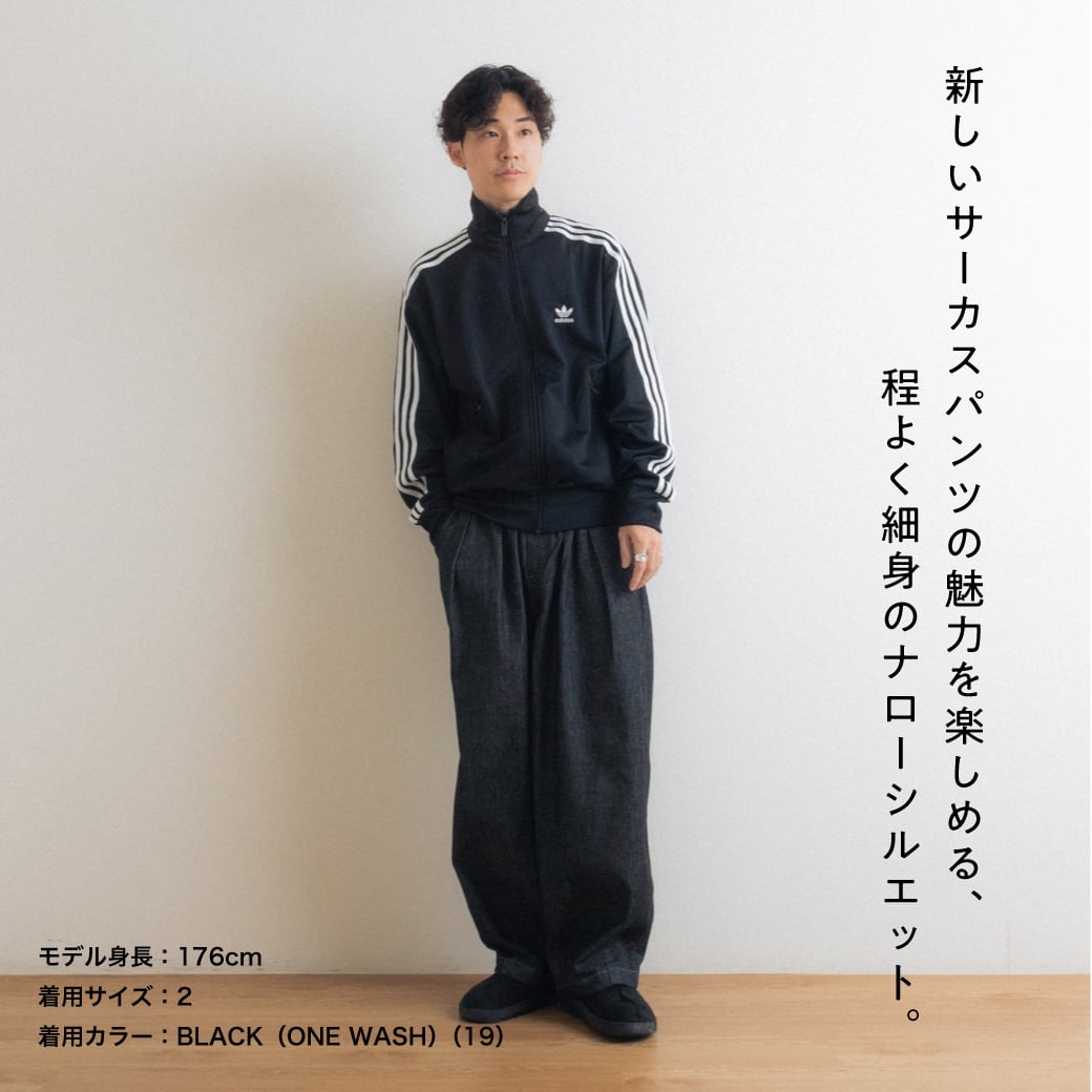 HARVESTY ハーベスティ ブラックデニム サーカスナローシルエット