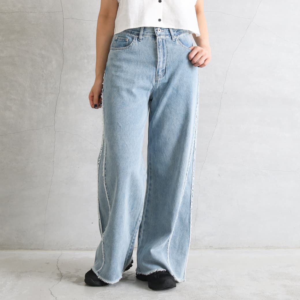 SABUROKU サブロク サイド フリンジ デニム パンツ｜BORN FREE ONLINE SHOP