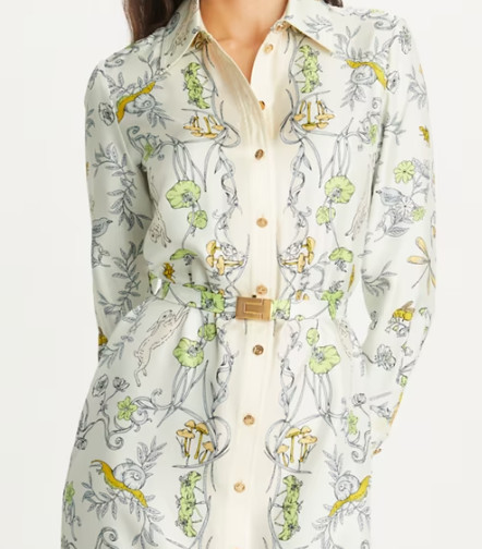 Tory Burch プリントシルクシャツドレス｜矢田亜希子さん着用