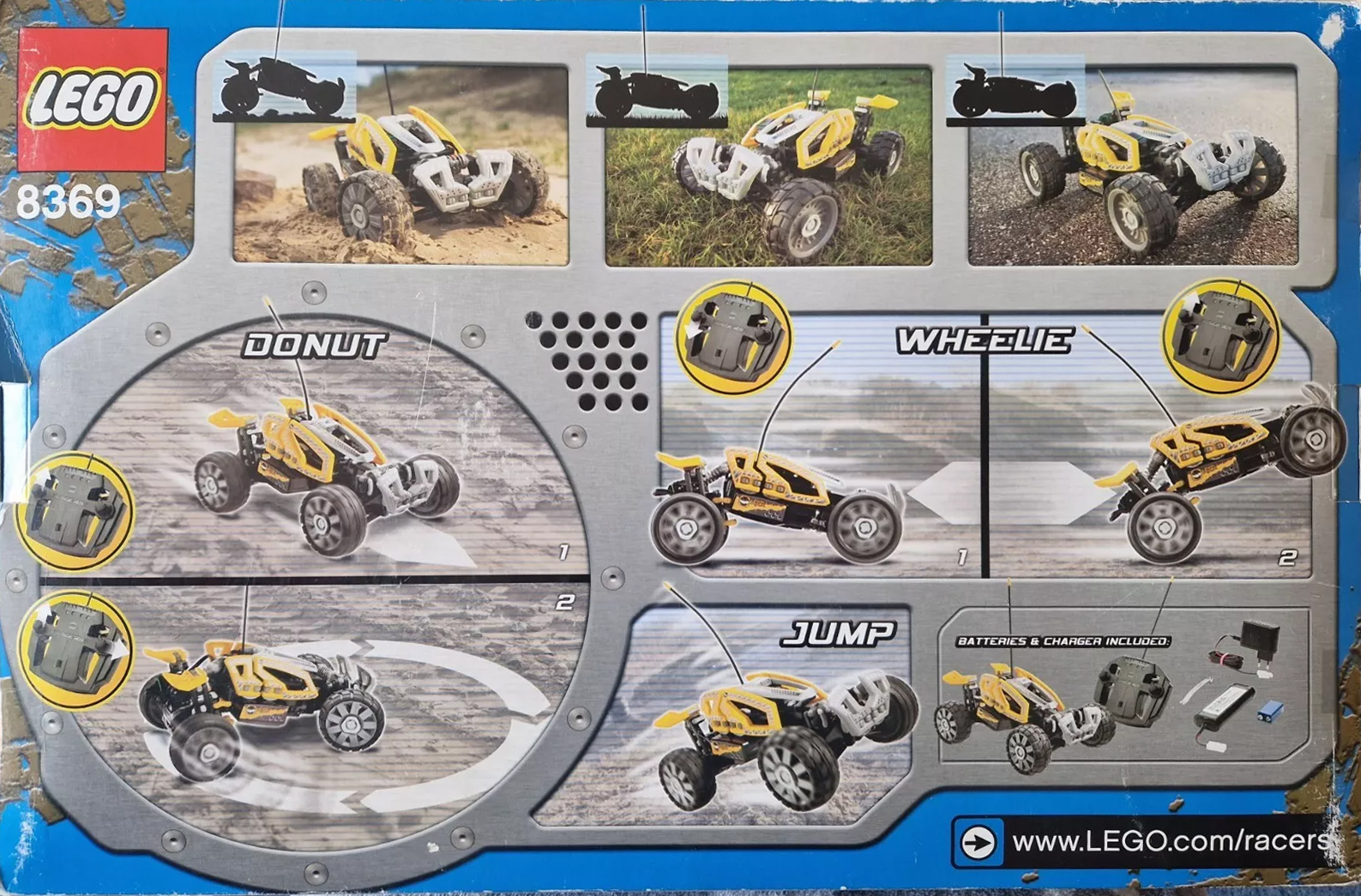 8369: Dirt Crusher RC (Yellow) - Back of the Box Builds