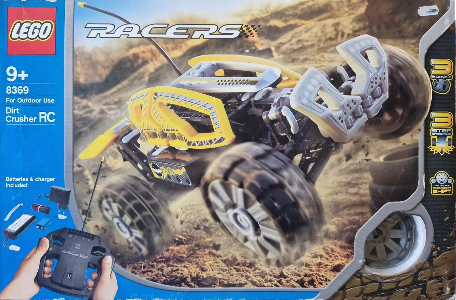 8369: Dirt Crusher RC (Yellow) - Back of the Box Builds