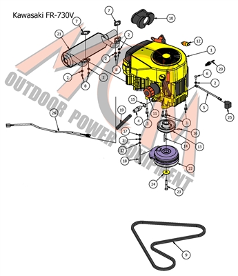 2017 ZT ELITE KAWASAKI FR-730V ENGINE or Bad Boy Parts number