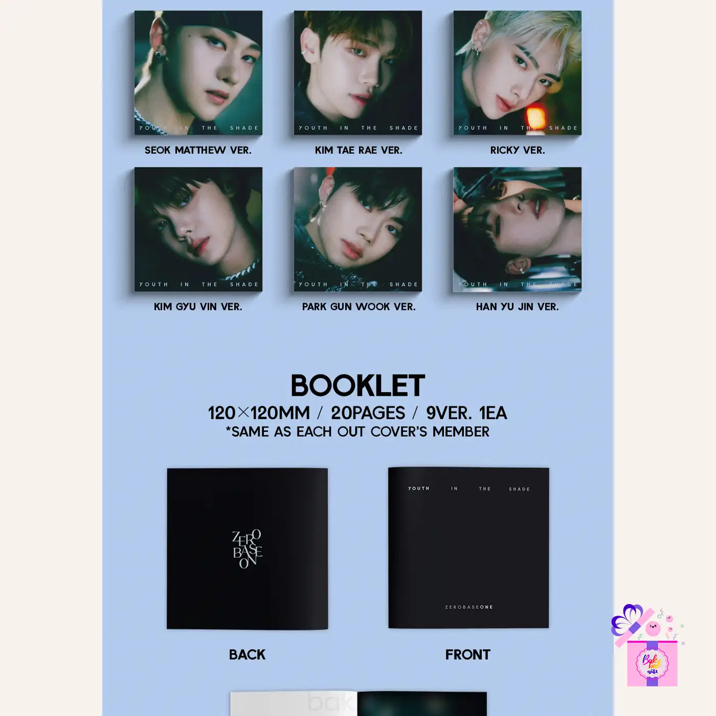 ZB1 – YOUTH IN THE SHADE [Member Digipack Ver.] – Bak Bak K-Pop Store