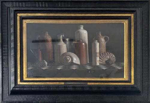 青木敏郎「壺と貝殻」の買取実績｜東京都品川区 静物画