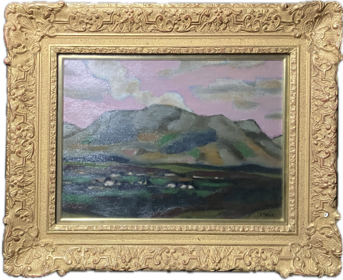 田崎広助「阿蘇山」の買取実績｜福岡県福岡市 油絵・油彩画