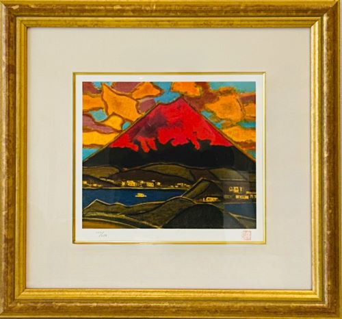 田崎広助「朱富士」の買取実績｜東京都練馬区 油絵・油彩画