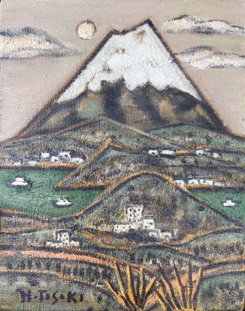 田崎広助「朱富士」の買取実績｜東京都練馬区 油絵・油彩画