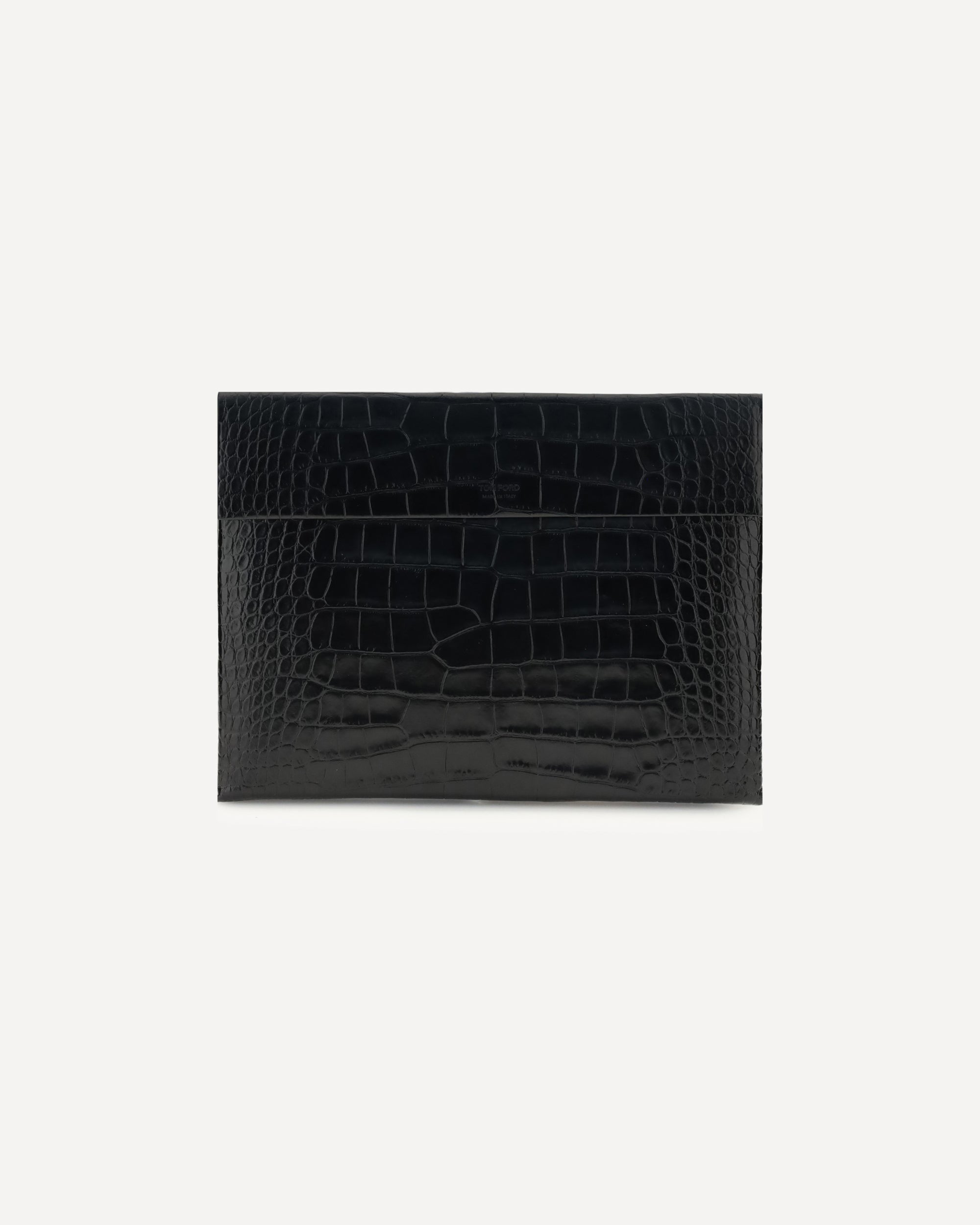 TOM FORD Crocodile print leather Pouch BLACK | Base Blu