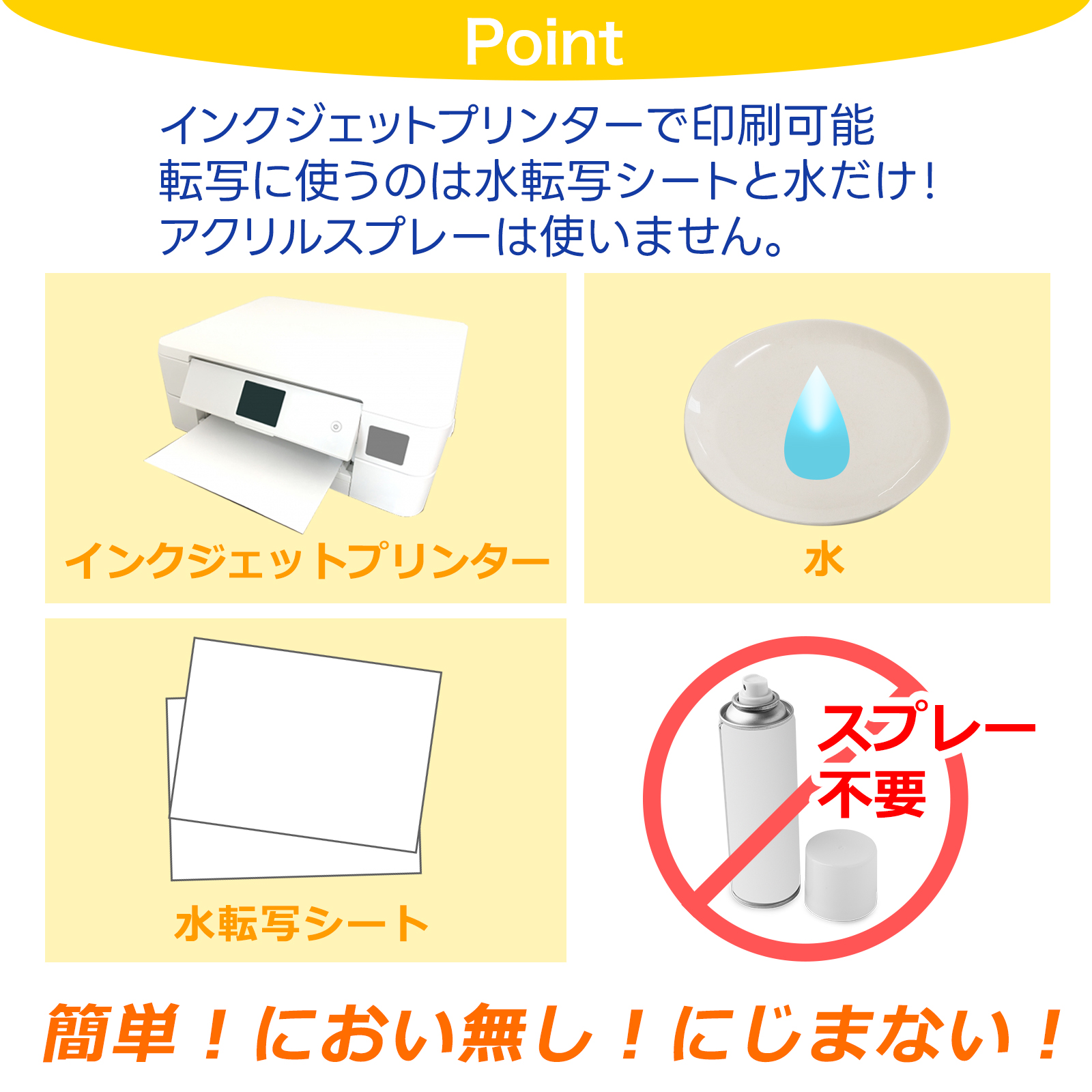 水転写シート 透明タイプ A4 4枚入 水転写用紙 DIY オリジナルグッズ