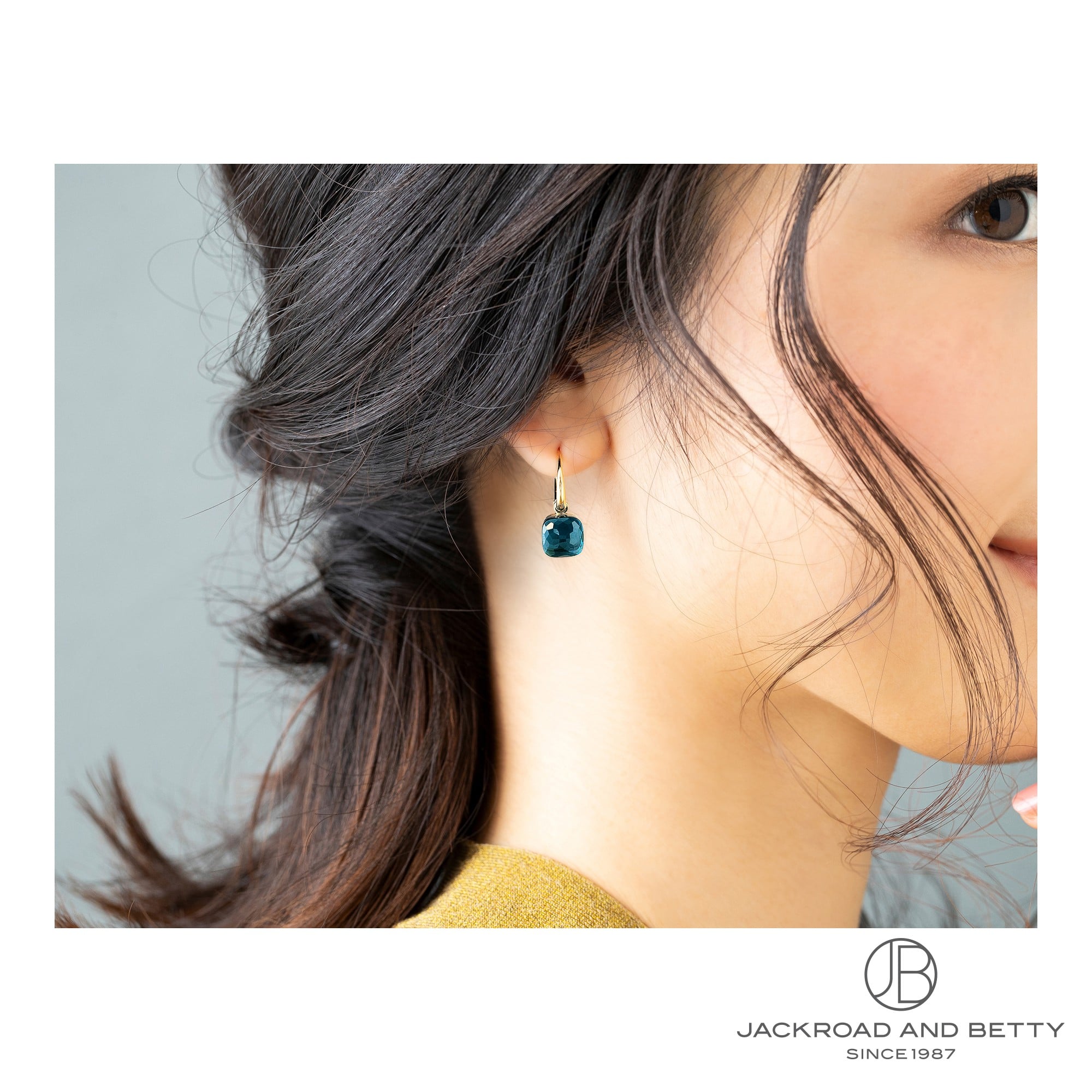 ヌード イヤリング ロンドンブルートパーズ プチ