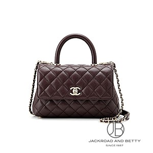 マトラッセ ココハンドル 24 トップハンドル フラップ バッグ ブラウン