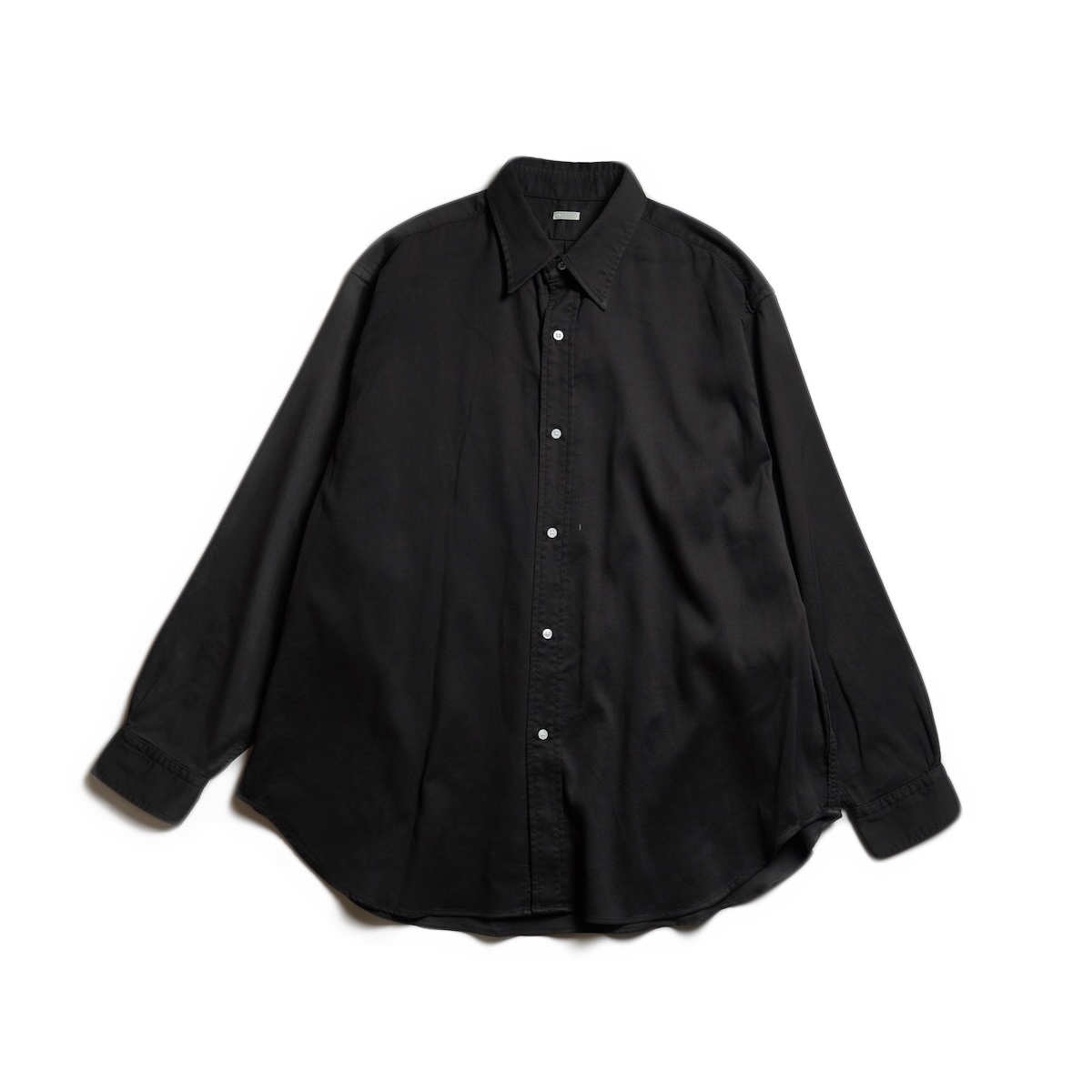 A.PRESSE / Double Weave Twill Regular Collar Shirt (Black)