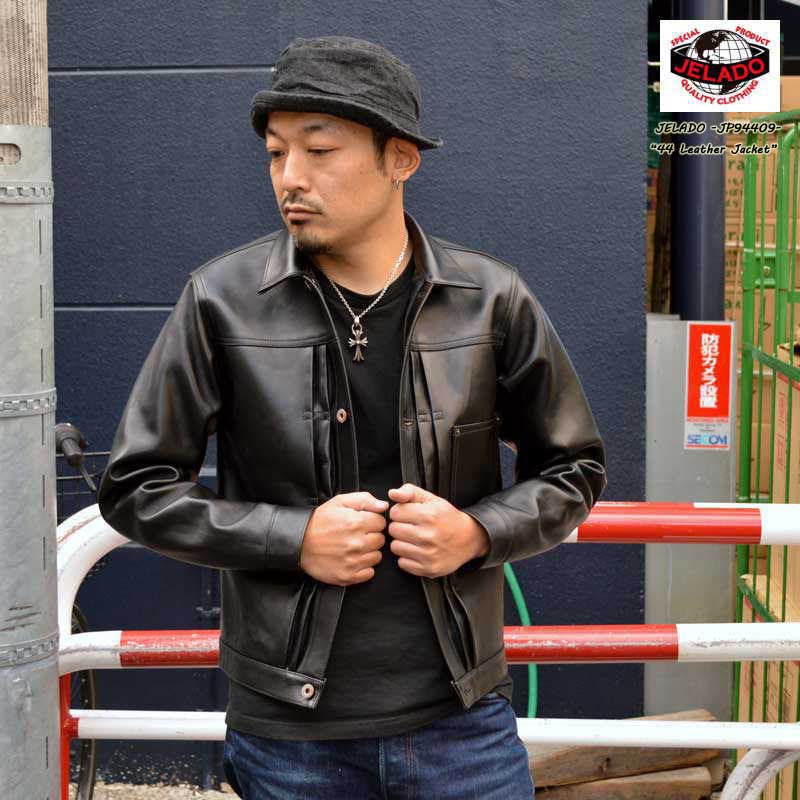 jelado 44leather jacket茶芯 大戦レザーsize:M JELADO（ジェラード