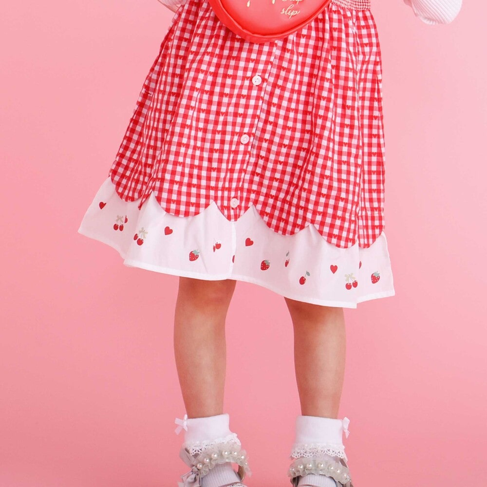 L*♬様 familiar チェック柄 ワンピース 90 いちご L*♬様 familiar