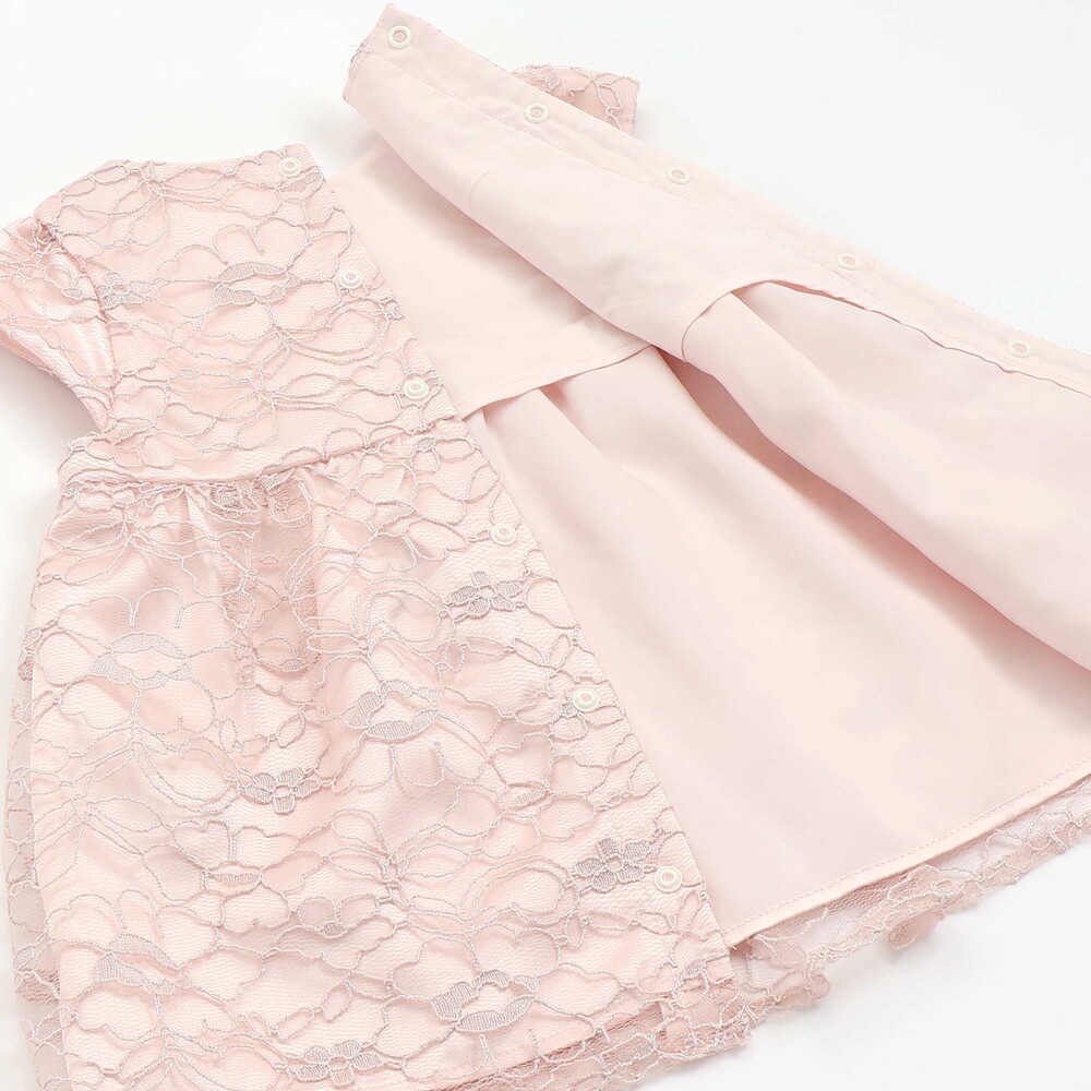 日本製】ラメコードレースワンピース(70~90cm)(S(70-80cm) ネイビー