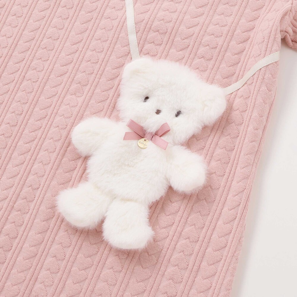 お揃い】アニマルクマふわふわポシェット風ワンピース(80~130cm)(80cm