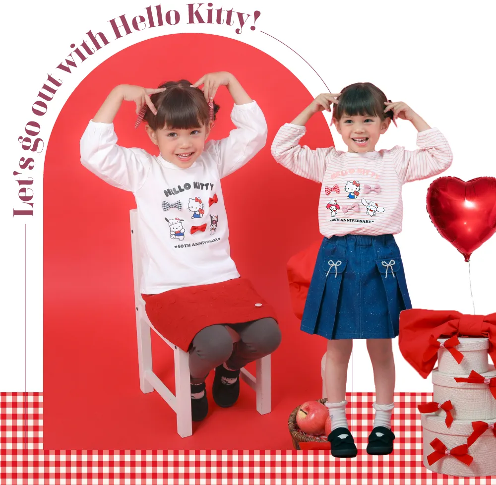 ハローキティ50周年限定コラボアイテム ｜ 子供服のBEBEMALL（べべモール）
