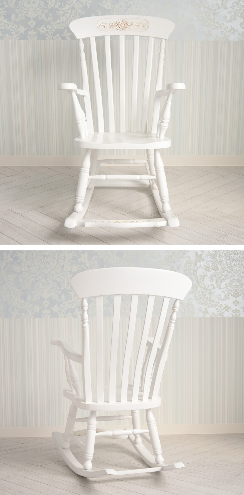 ジュリア ロッキングチェアー ホワイト 幅64cm | ロココ調家具通販