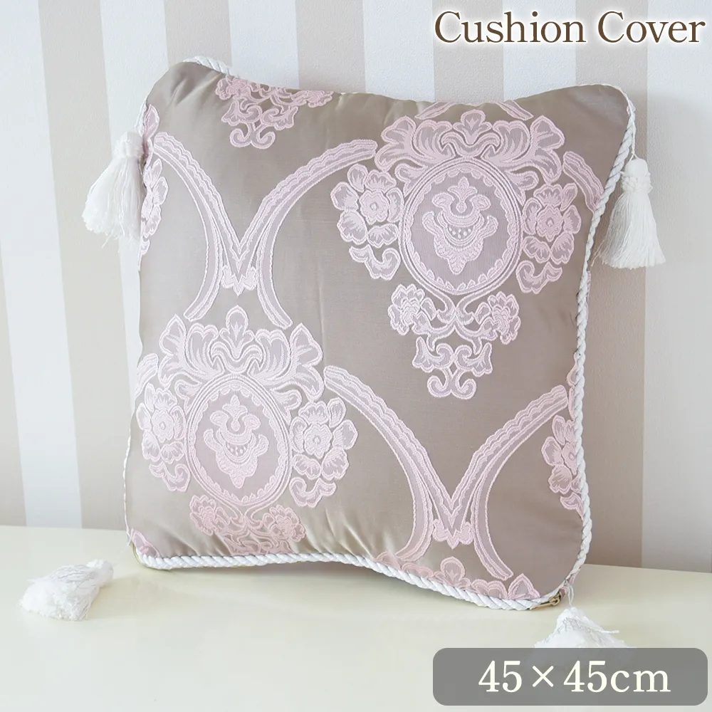 アクアフラワー オペラピンク クッションカバー 45×45cm | ロココ調