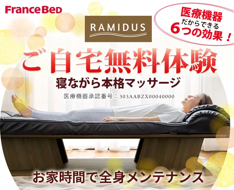 フランスベッド ベッド型マッサージ器ラミダス 自宅体験キャンペーン
