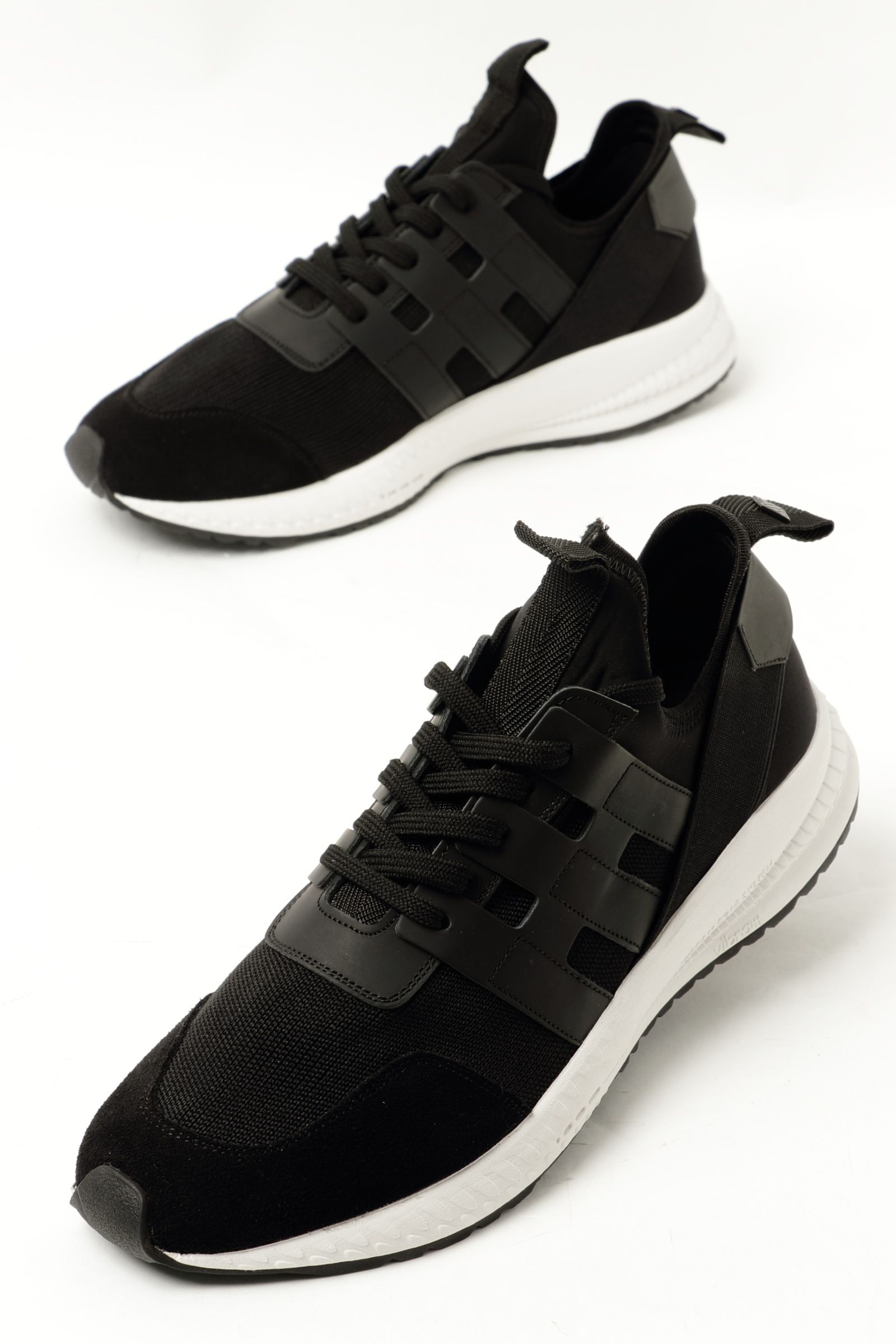 WH - レザー x ネオプレン x ニット ハイブリッド スニーカー / 干場