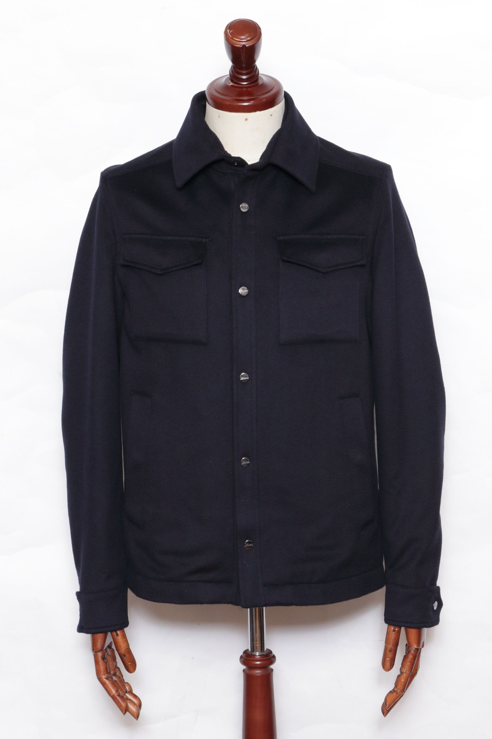 HERNO - GI000312U ウールカシミア フランネル シャツブルゾン