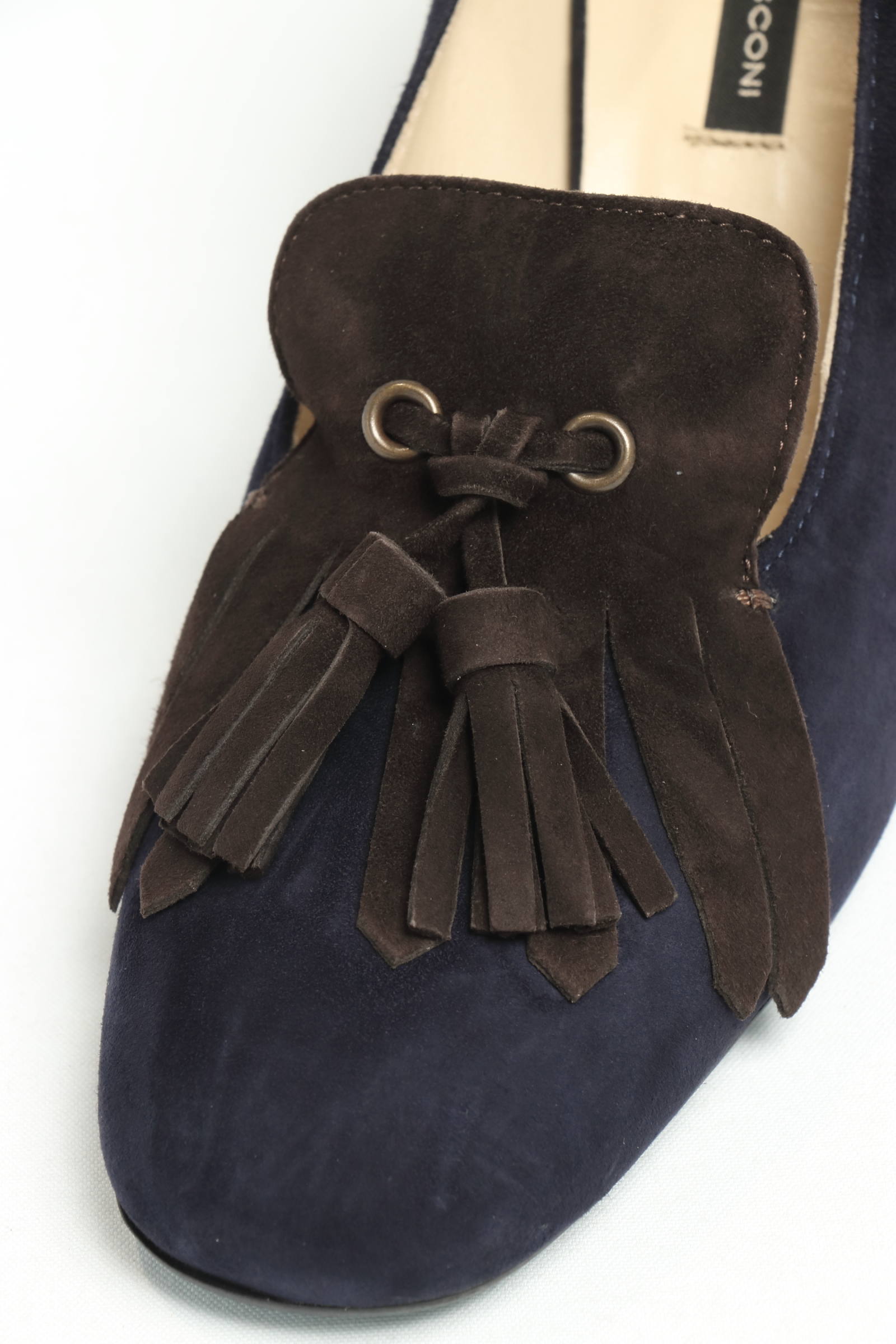 FABIO RUSCONI - ASIA142 バイカラー タッセル付き スエード レザー