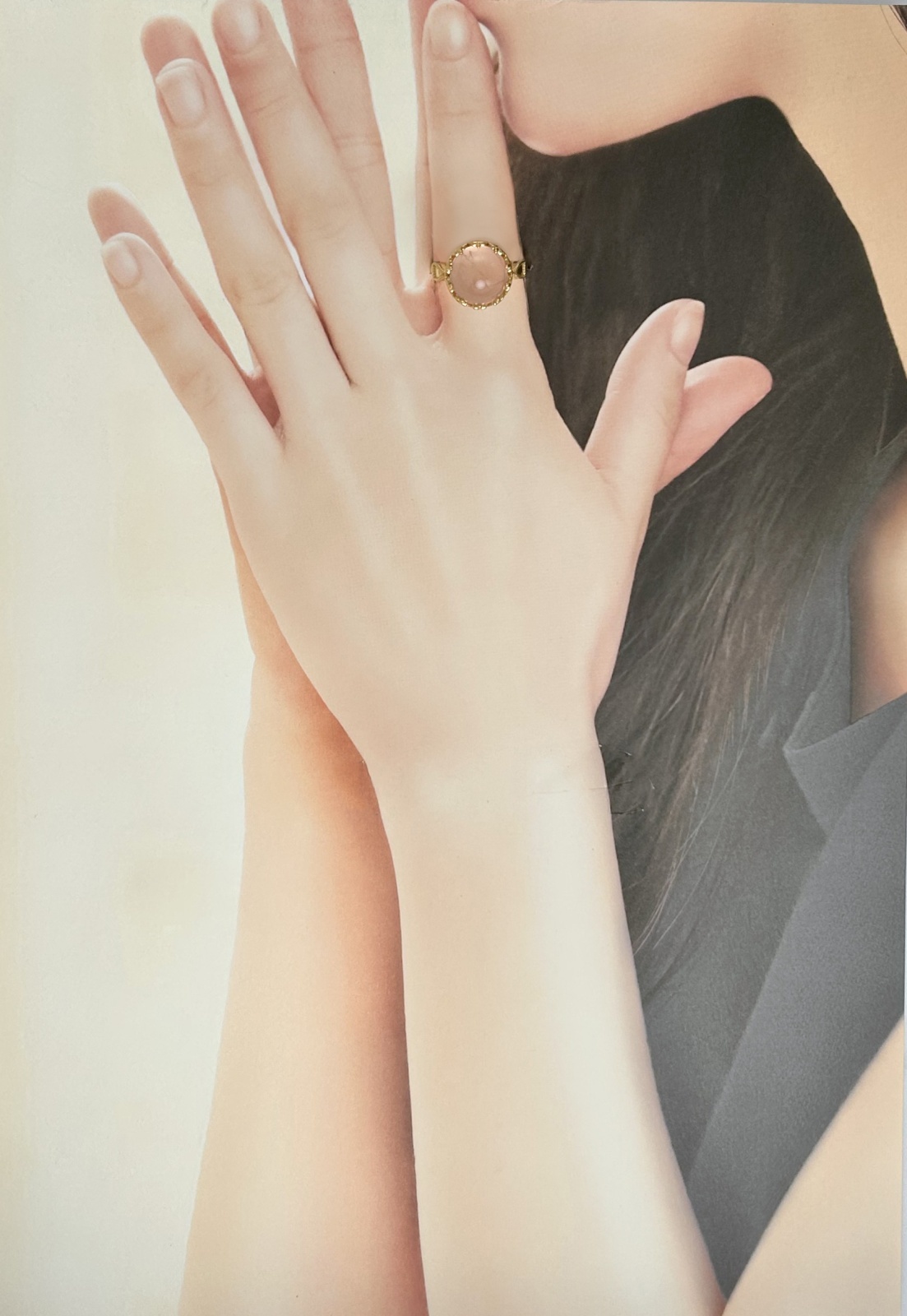 受注生産品】K10/K18 ローズクォーツハートクロスリング - ベル宝飾