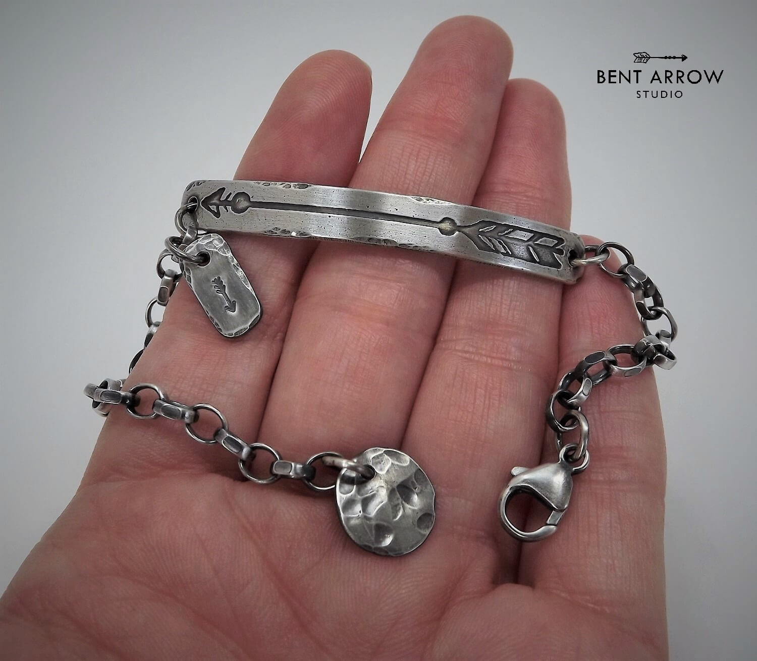 Sterling Silver Arrow Bracelet by Bent Arrow Studio