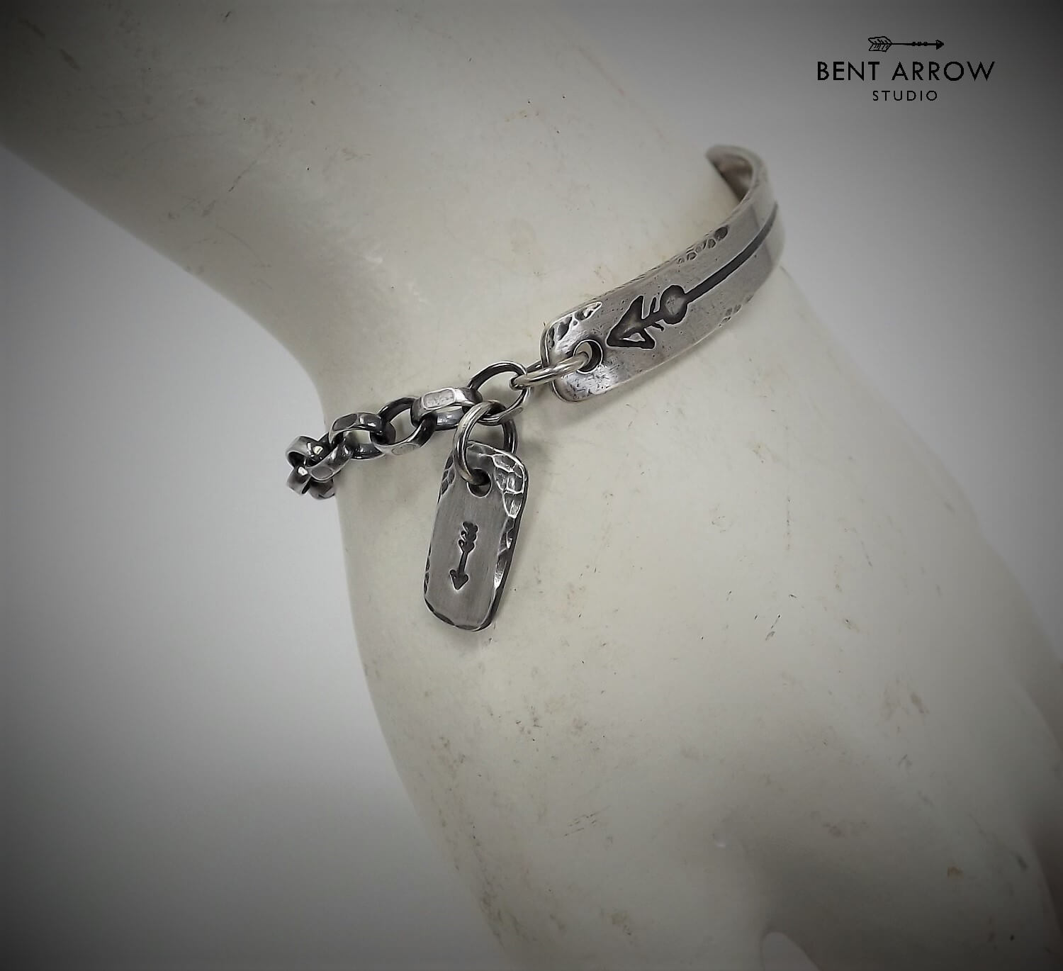 Sterling Silver Arrow Bracelet by Bent Arrow Studio