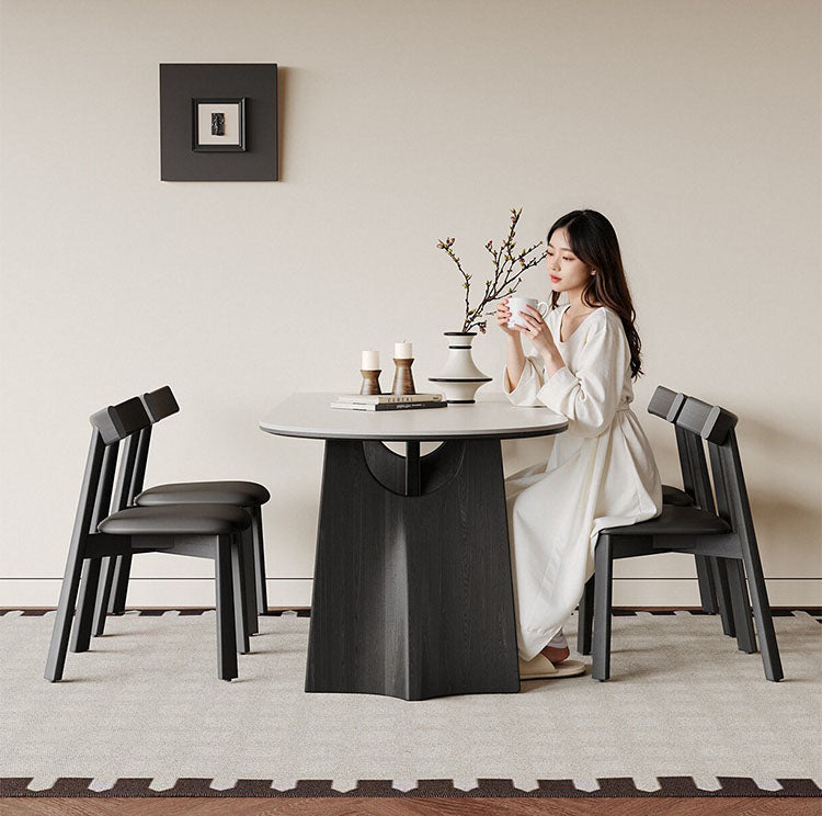 ダイニングテーブル 半楕円形テーブル 壁寄せスクエア＆ラウンド