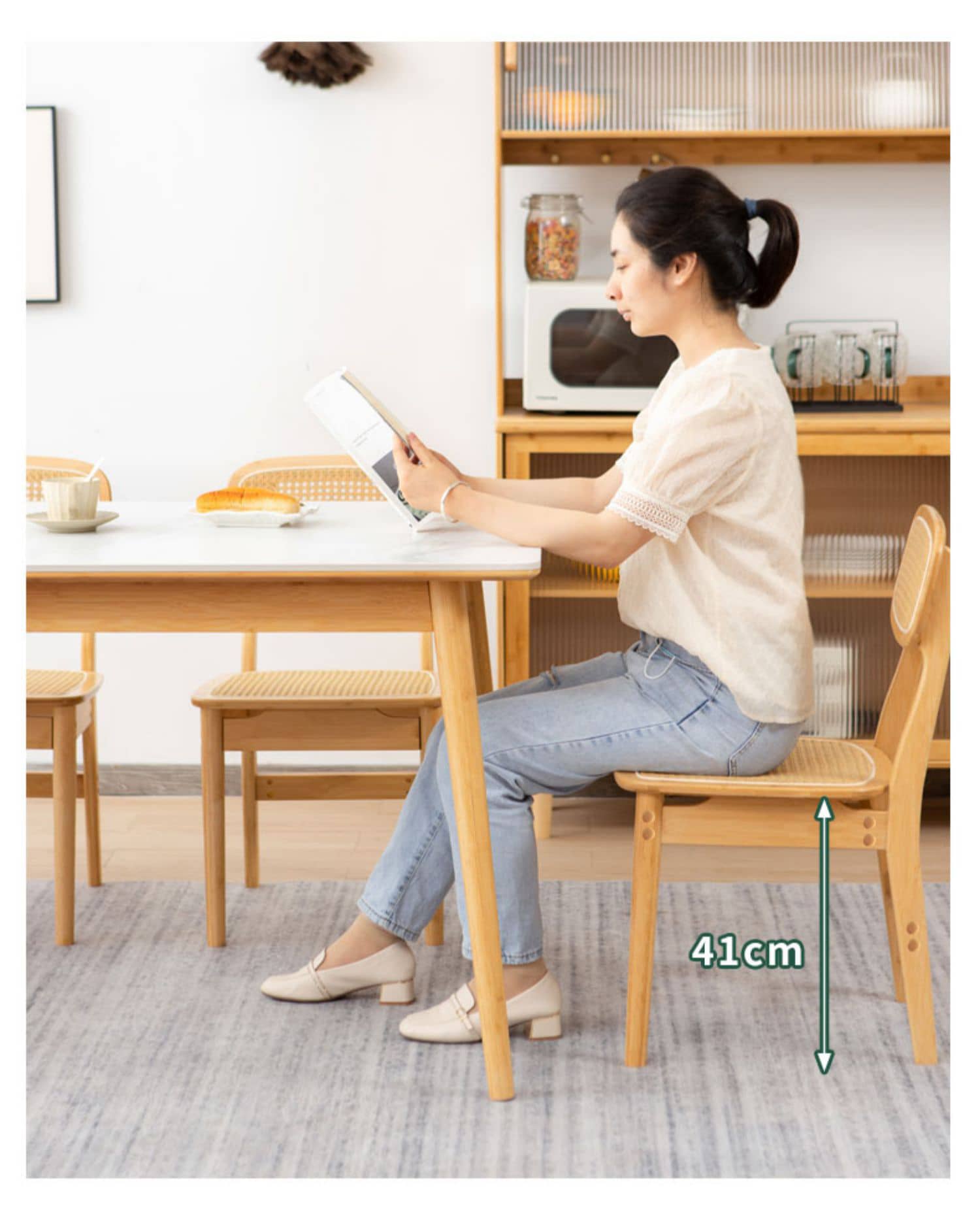 ダイニングチェア ラタン素材+竹製 軽く頑丈環境に優しい | hsl-70