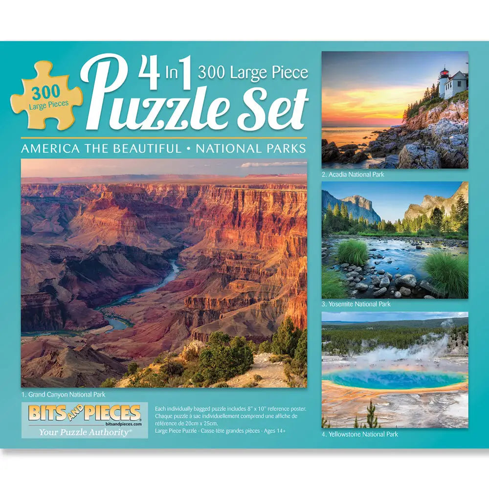 America The Beautiful: 4-In-1 Multi-Pack Puzzle Set | Bits and Pieces